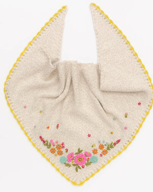 Fleurish Shawlette Knitting Kit and Embroidery Bundle