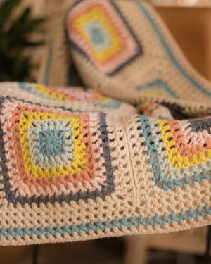 Granny Square Lite Blanket (9-square version) Crochet Kit