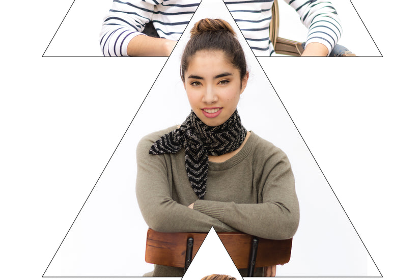 A new take on the knitted scarf