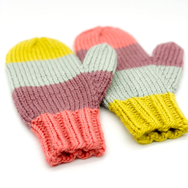 A. Opie Designs - Elements Colorblock Mittens Knitting Kit – Pam