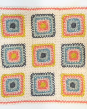 Granny Square Lite Blanket (9-square version) Crochet Kit