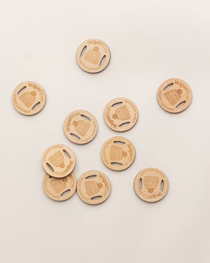 Wood Pom-Pom Buttons