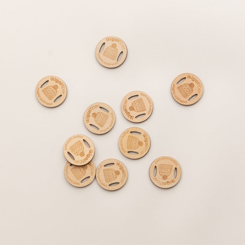 Wood Pom-Pom Buttons