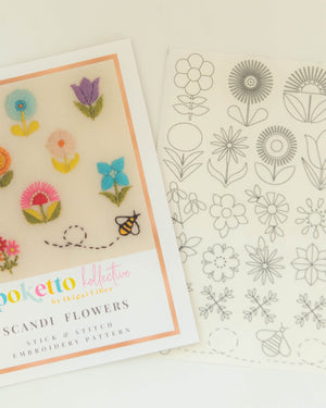 Scandi Flowers Stick & Stitch Embroidery Pattern