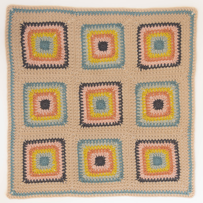 Granny Square Lite Blanket (9-square version) Crochet Kit